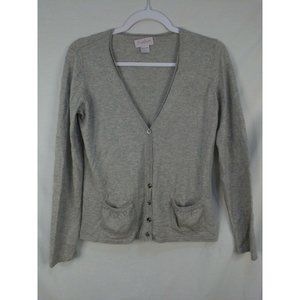 Cashmere Couture L Gray Silk Cashmere Sweater Cropped